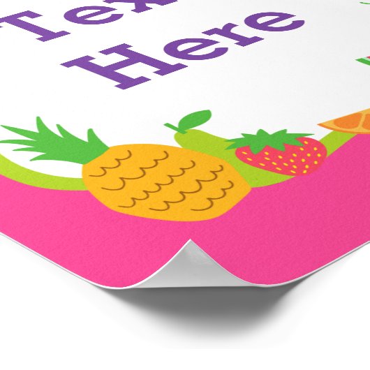 TWEEtti Frutti 2e verjaardag Fruit Custom Sign Poster (Hoek)