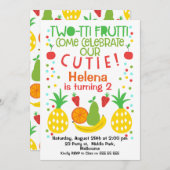 Tweetti Frutti 2e verjaardag Uitnodiging (Voorkant / Achterkant)