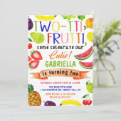 Tweetti Frutti 2e verjaardag Uitnodigingen (Staand voorkant)