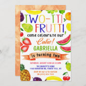Tweetti Frutti 2e verjaardag Uitnodigingen (Voorkant / Achterkant)