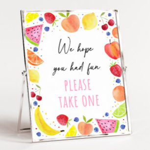 Tweetti Frutti Birthday Party Favor Sign Poster