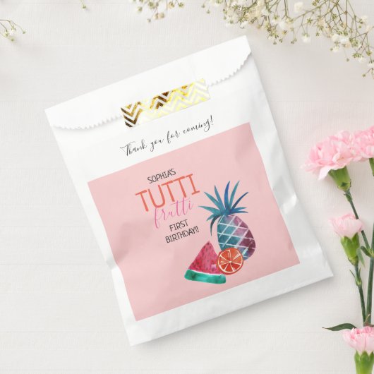 Tweetti Frutti Child's Birthday Party Bedankzakje (Gezegeld)