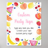 Tweetti Frutti Editable Birthday Sign Poster (Voorkant)