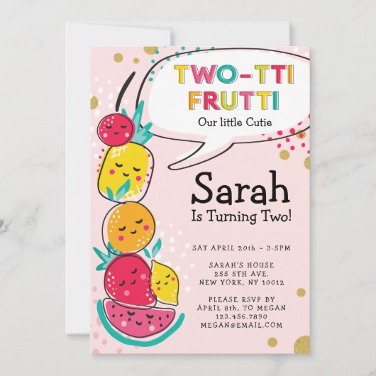 Tweetti Frutti Frutti Fruittekenaarten van de gebo Kaart (Voorkant)