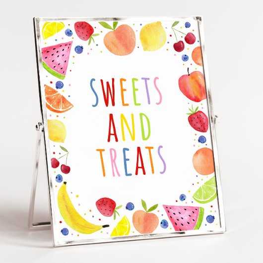 Tweetti Frutti Sweets & Trets Party Sign Poster