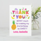 TWEEtti Frutti Verjaardagsfeestje Flat Dank u Kaar Bedankkaart (Staand voorkant)