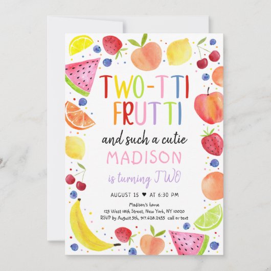 Tweetti Frutti zo'n Cutie Tweede verjaardag Kaart (Voorkant)