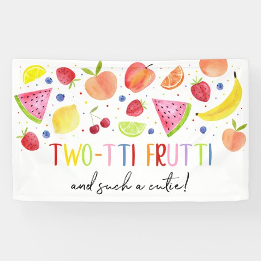 Tweetti Frutti zo'n Cutie Tweede verjaardag Spandoek (Horizontaal)