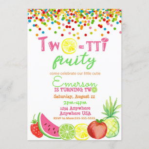 tweetto frutti 2nd Birthday Tutti Frutti watercolo Kaart