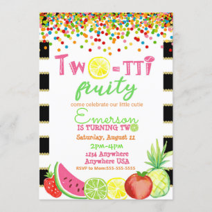 tweetto frutti 2nd Birthday Tutti Frutti watercolo Kaart