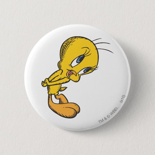Tweety Bashful Ronde Button 5,7 Cm (Voorkant)