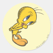 TWEETY™ Bashful Ronde Sticker (Voorkant)