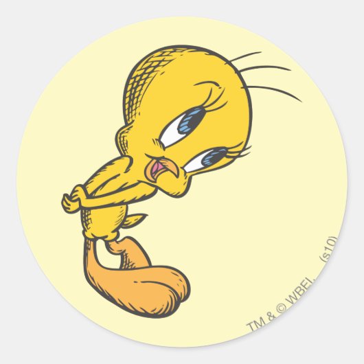 TWEETY™ Bashful Ronde Sticker (Voorkant)