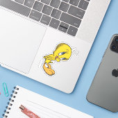 TWEETY™ Bashful Sticker (Laptop met iPhone)
