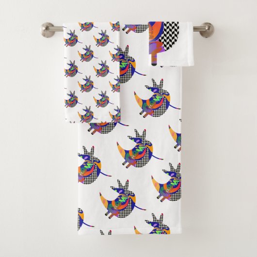 Tweety Bird Geo Repeat Wit Bad Handdoek (Insitu)