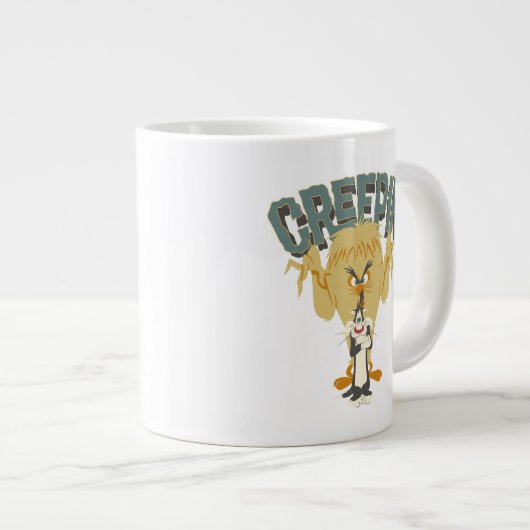 TWEETY BIRD MONSTER™ "Creepin" achter SYLVESTER™ Grote Koffiekop (Voorkant rechts)