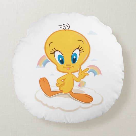 Tweety Bird  Rond Kussen (Voorkant)