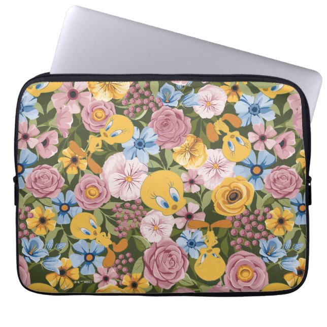 TWEETY™ Bloem Borduurpatroon Laptop Sleeve (Voorkant)