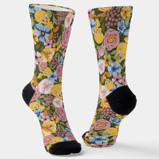 TWEETY™ Bloem Borduurpatroon Sokken (Gebogen)