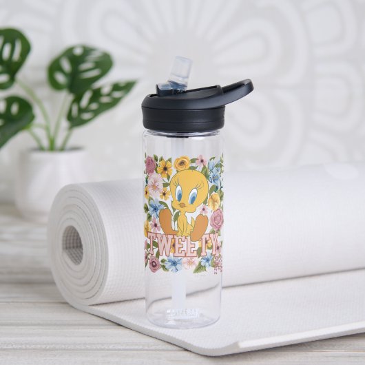 TWEETY™ Bloemengeborduurd Grafisch Waterfles (Links)