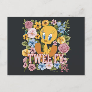 TWEETY™ Bloemrijke Borduurwerk Grafiek Briefkaart