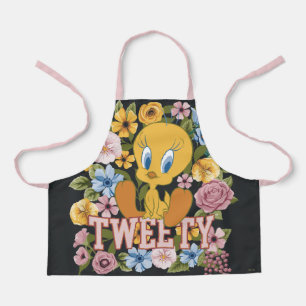 TWEETY™ Bloemrijke Borduurwerk Grafiek Schort