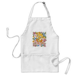 TWEETY™ Bloemrijke Borduurwerk Grafiek Standaard Schort