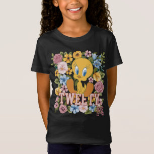 TWEETY™ Bloemrijke Borduurwerk Grafiek T-shirt