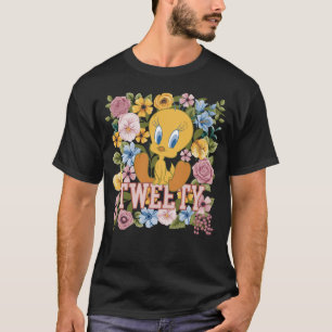 TWEETY™ Bloemrijke Borduurwerk Grafiek T-shirt
