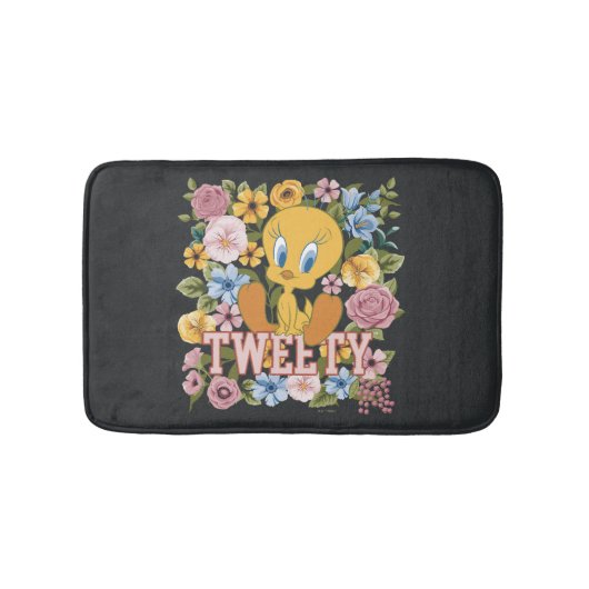 TWEETY™ Bloemrijke Borduurwerk Grafische Badmat (Voorkant)