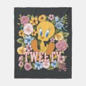 TWEETY™ Bloemrijke Borduurwerk Grafische Fleece Deken (Voorkant)