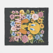 TWEETY™ Bloemrijke Borduurwerk Grafische Fleece Deken (Voorkant (Horizontaal))