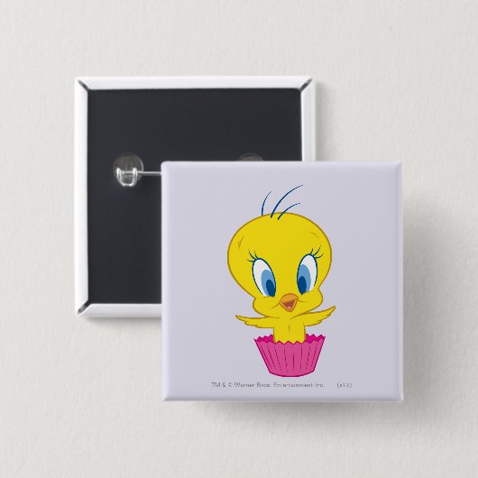 TWEETY™ Cupcake Vierkante Button 5,1 Cm (Voorkant /achterkant)