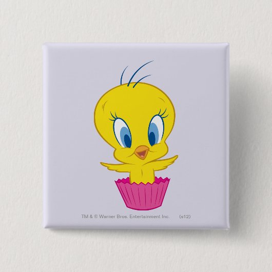 TWEETY™ Cupcake Vierkante Button 5,1 Cm (Voorkant)