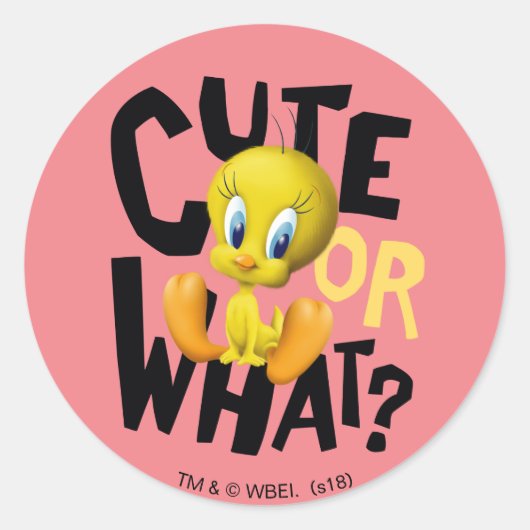 TWEETY™ - Cute or What? Ronde Sticker (Voorkant)