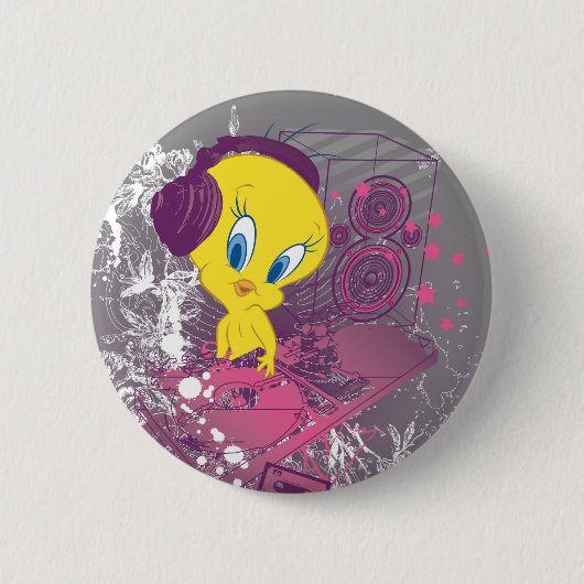 TWEETY™ Djing Ronde Button 5,7 Cm (Voorkant)