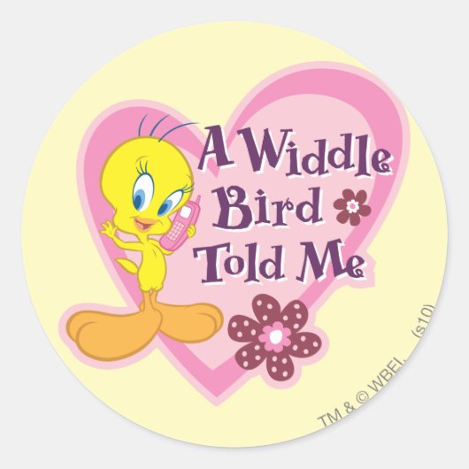 TWEETY™ "Een breedvogel vertelde het me" Ronde Sticker (Voorkant)