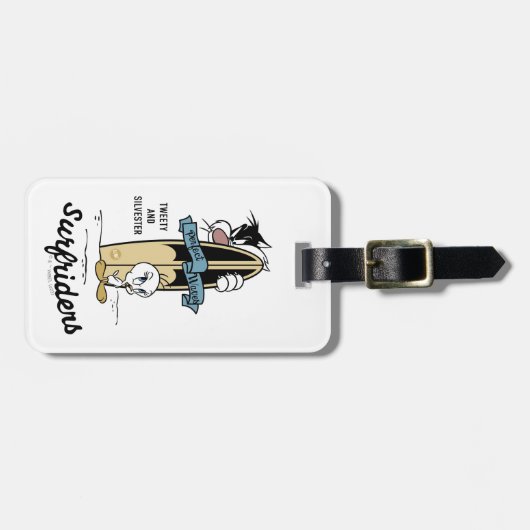 TWEETY™- en SYLVESTER™-surfriezen Bagagelabel (Voorkant horizontaal)