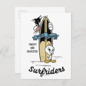 TWEETY™- en SYLVESTER™-surfriezen Briefkaart (Voorkant / Achterkant)