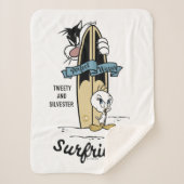 TWEETY™- en SYLVESTER™-surfriezen Sherpa Deken (Voorkant)
