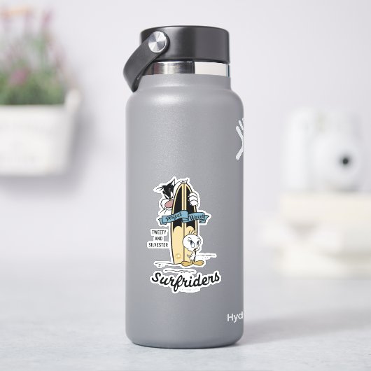 TWEETY™- en SYLVESTER™-surfriezen Sticker (HydroFlask)