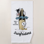TWEETY™- en SYLVESTER™-surfriezen Strandlaken (Voorkant)