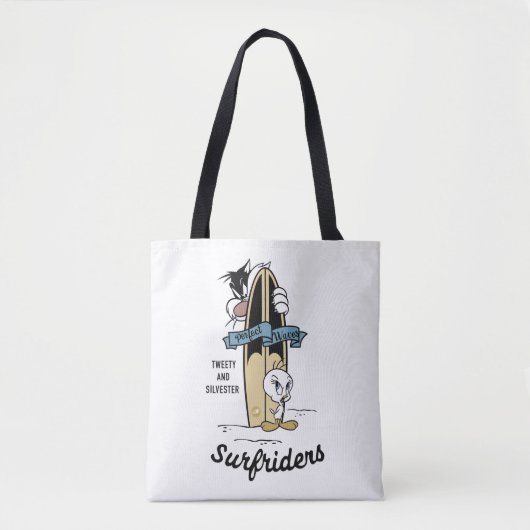 TWEETY™- en SYLVESTER™-surfriezen Tote Bag (Voorkant)