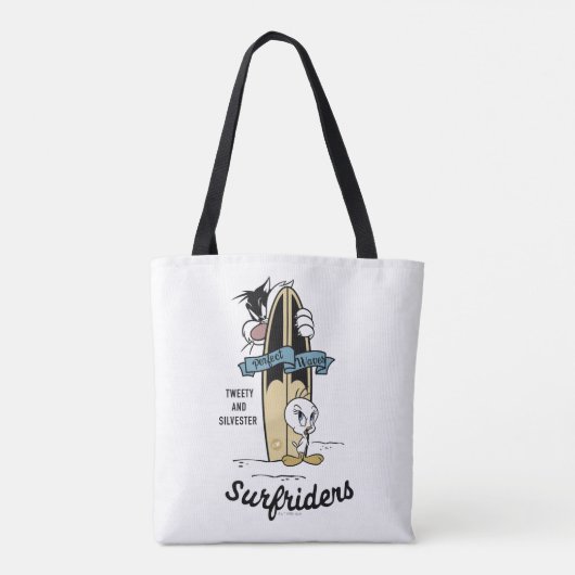 TWEETY™- en SYLVESTER™-surfriezen Tote Bag (Achterkant)