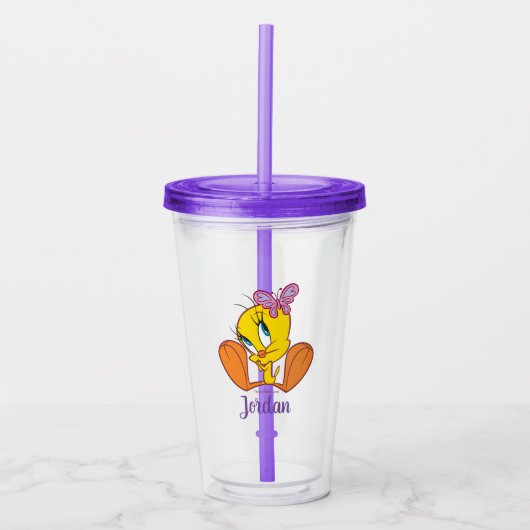 TWEETY™ en Vlinder Acryl Drinkbeker (Voorkant)