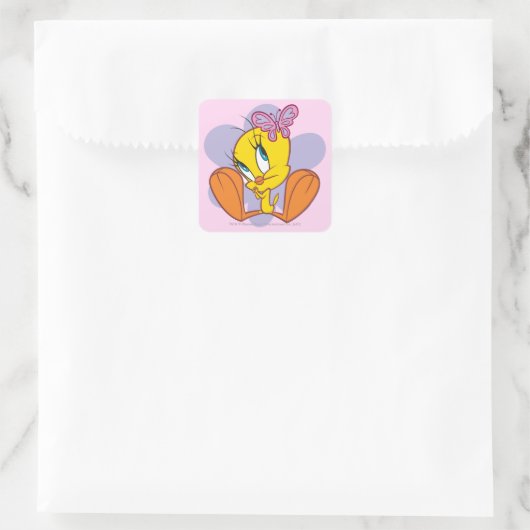 TWEETY™ en Vlinder Vierkante Sticker (Tas)