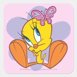 TWEETY™ en Vlinder Vierkante Sticker