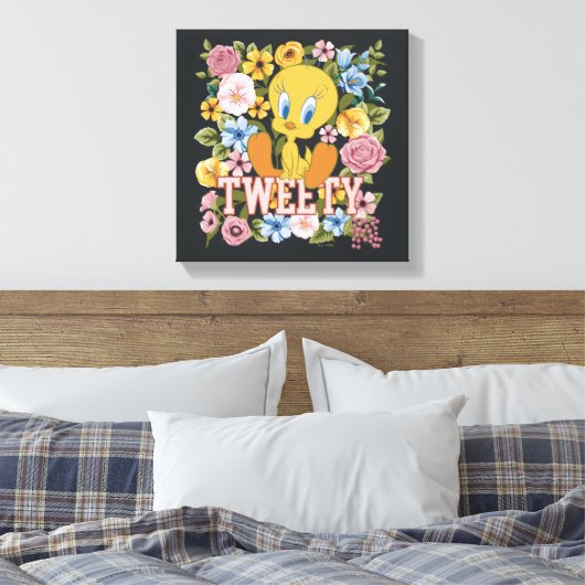 TWEETY™ Floral Embroidery Graphic Canvas Afdruk (Insitu (Slaapkamer))
