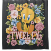 TWEETY™ Floral Embroidery Graphic Douchegordijn (Voorkant)