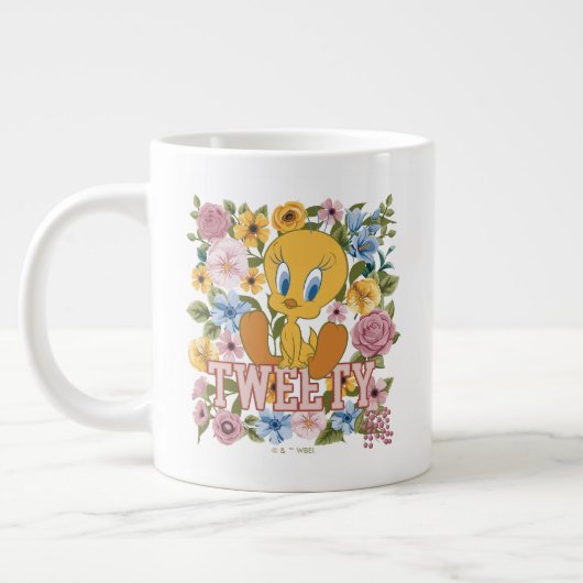 TWEETY™ Floral Embroidery Graphic Grote Koffiekop (Links)